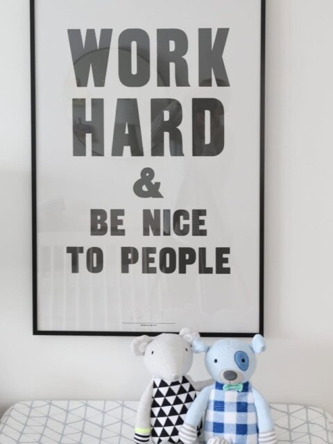Choose fun pieces of art like this to hang on the nursery walls.