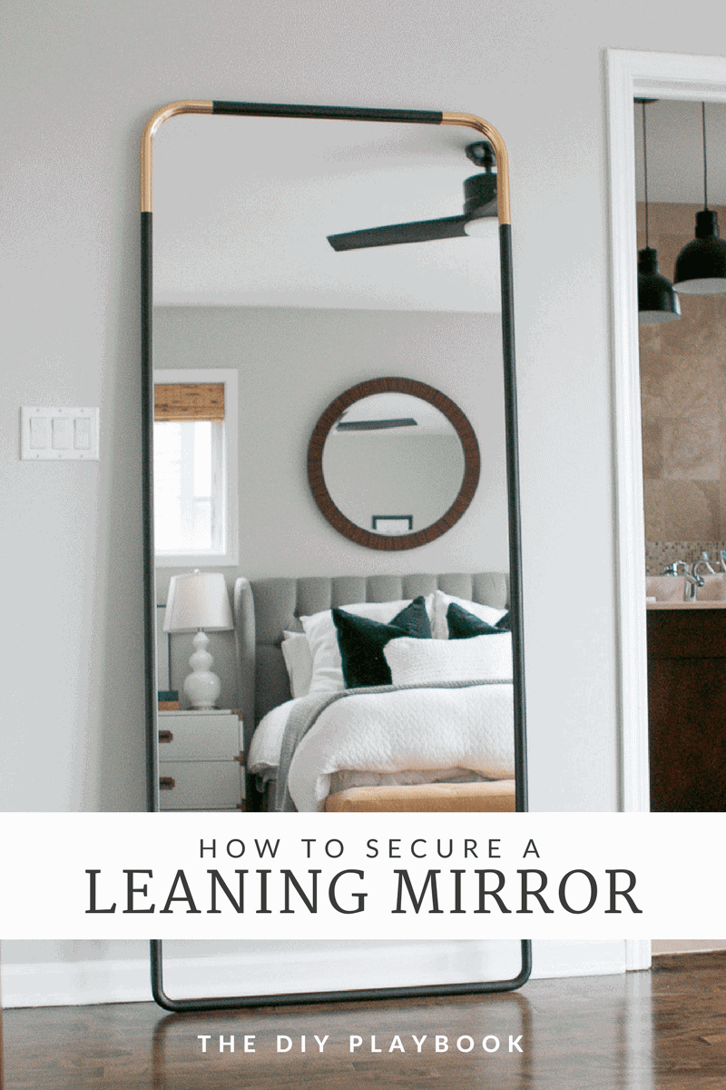 Tips and tricks to secure a leaning mirror to a wall. You can babyproof your home with these easy furniture straps.