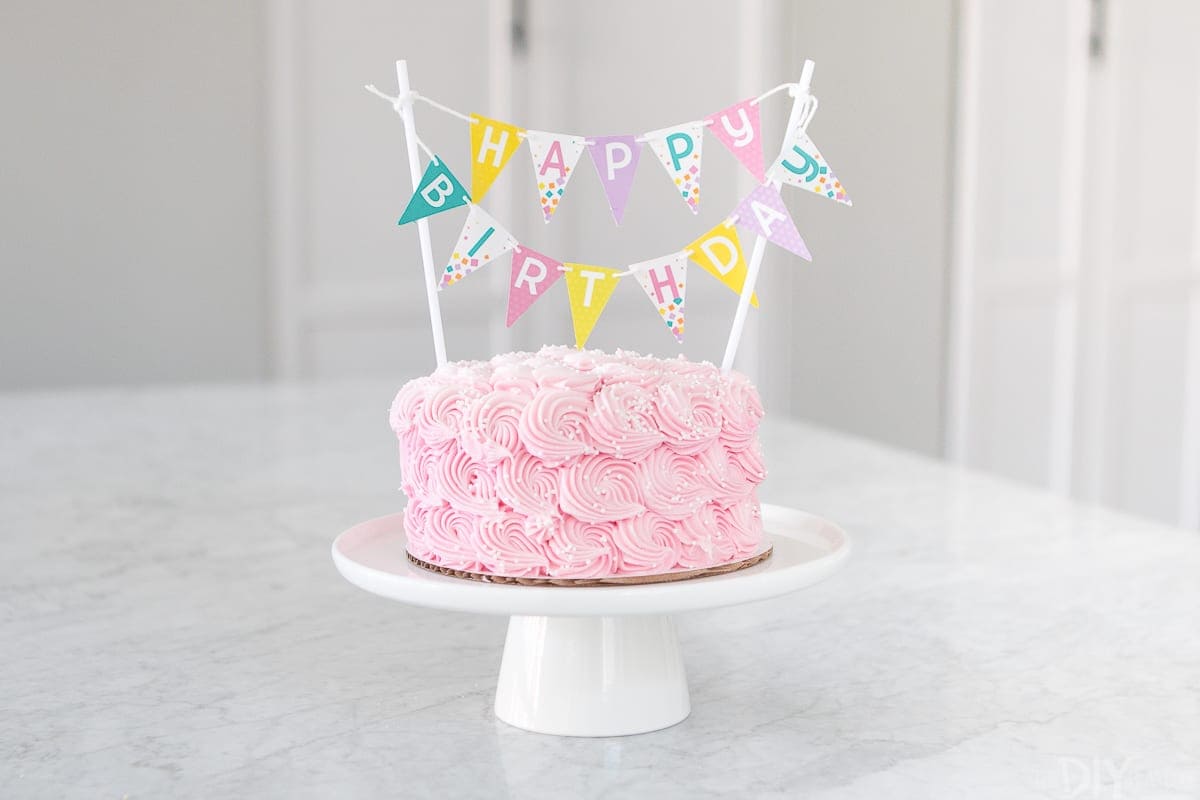 How to edit photos in Lightroom. This is the after photo of a birthday cake after it is brightened and edited.
