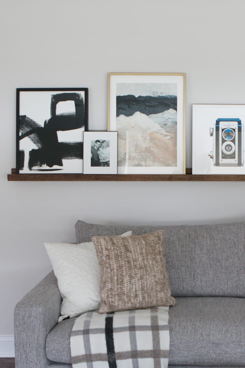 Picture ledge over a couch