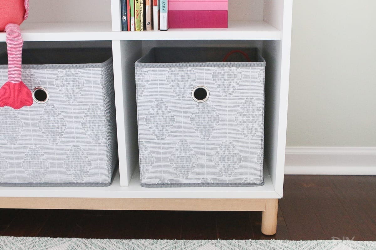 These gray bins from target hold lots of toys