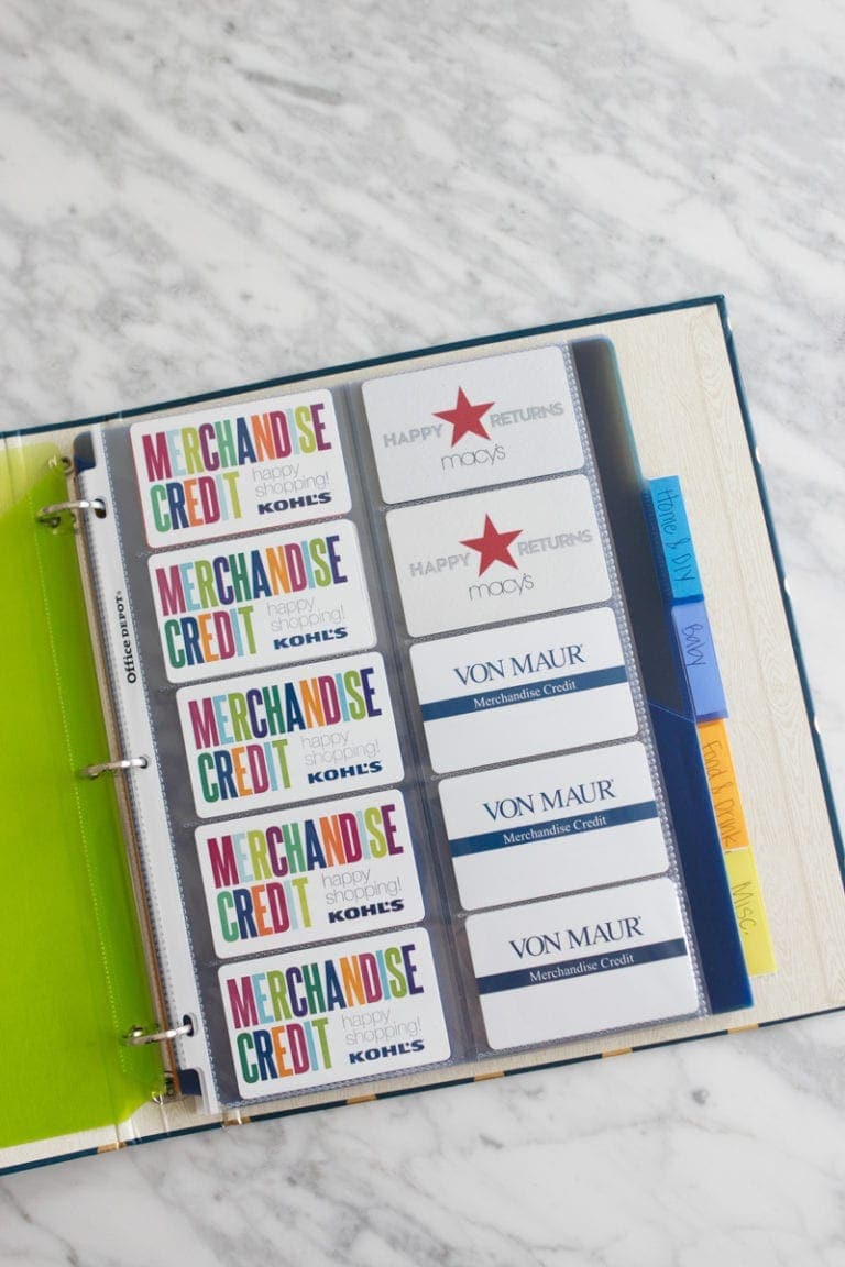 How To Organize Gift Cards
