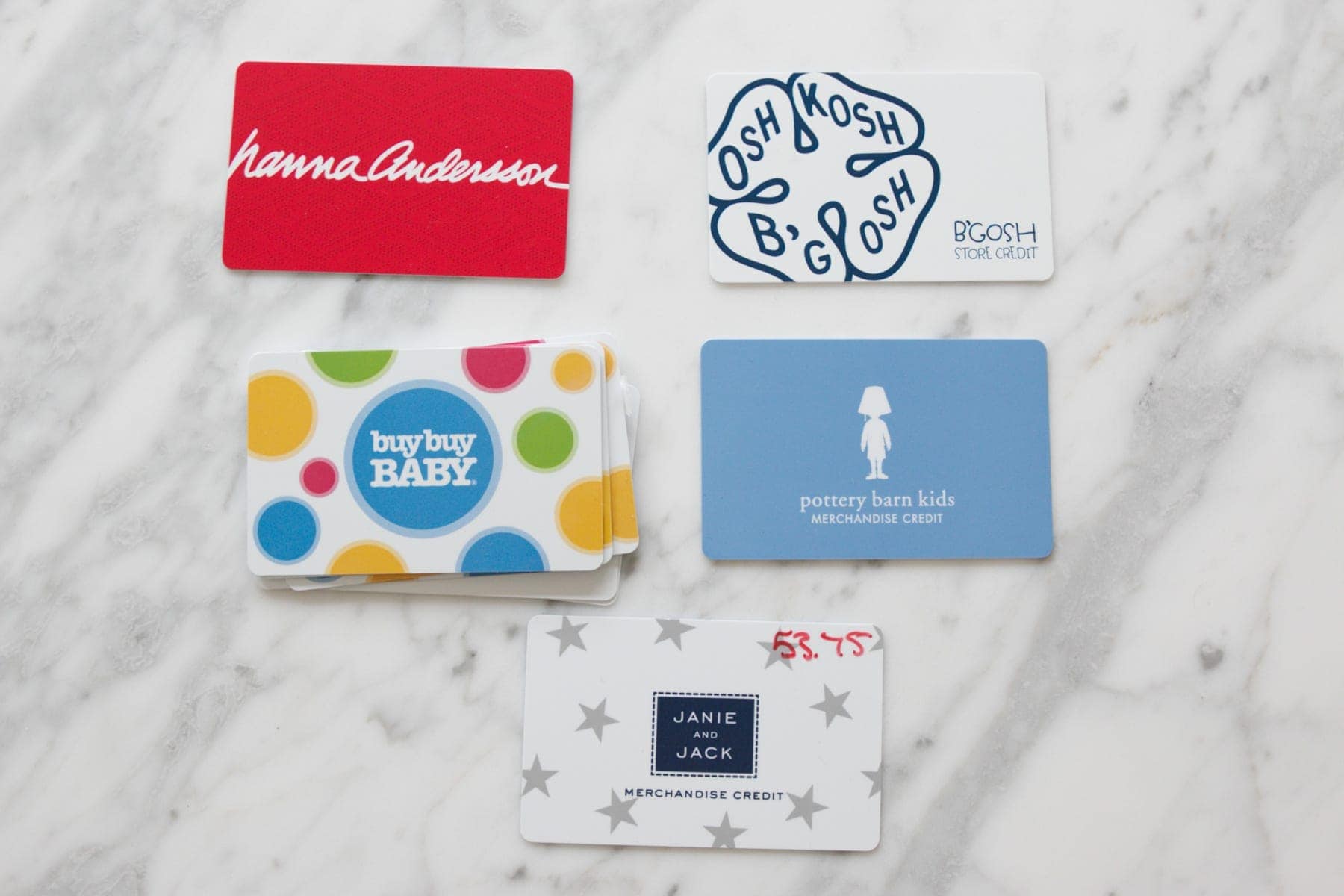 group gift cards by type