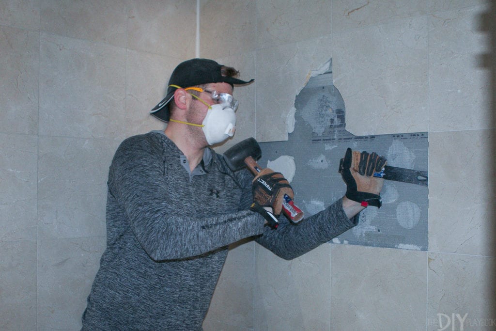 Wear a respirator when you demo your bathroom