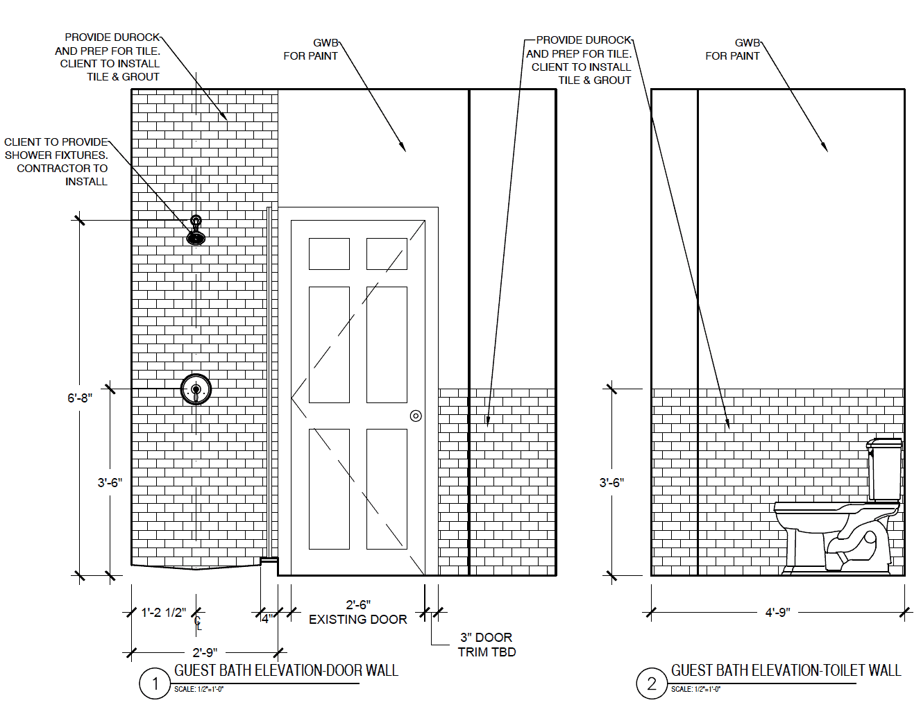 Design renderings for a small abthroom space