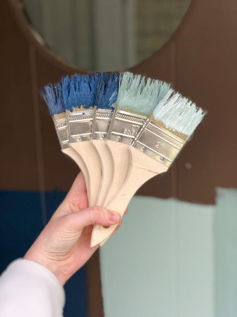 blue paint samples for a front door