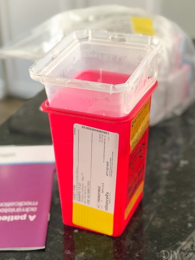 Sharps container for IVF meds and shots