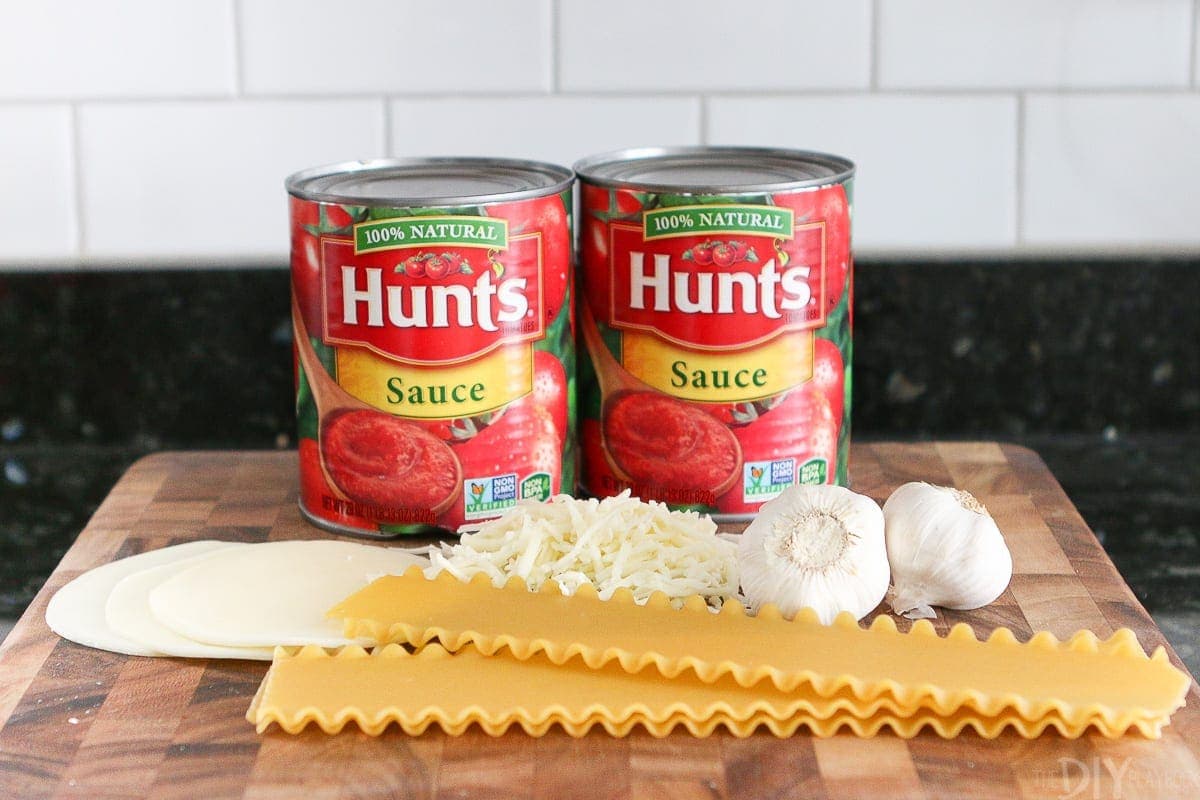 Ingredients for simple lasagna recipe