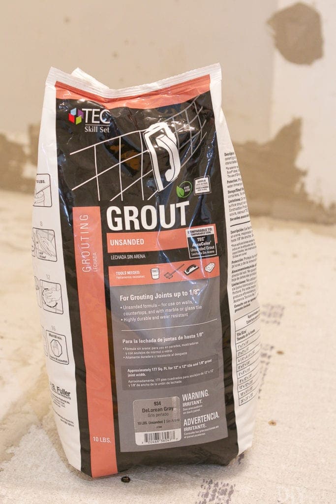 TEC unsanded grout in the color Delorean Gray