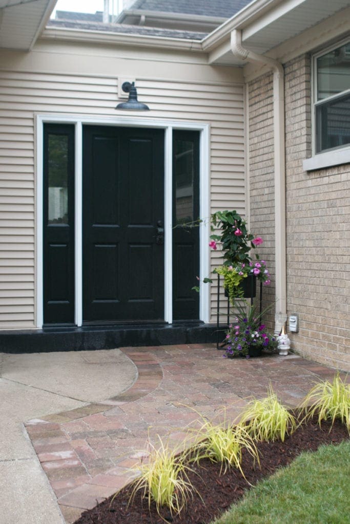 updated mudroom walkway with paver stones