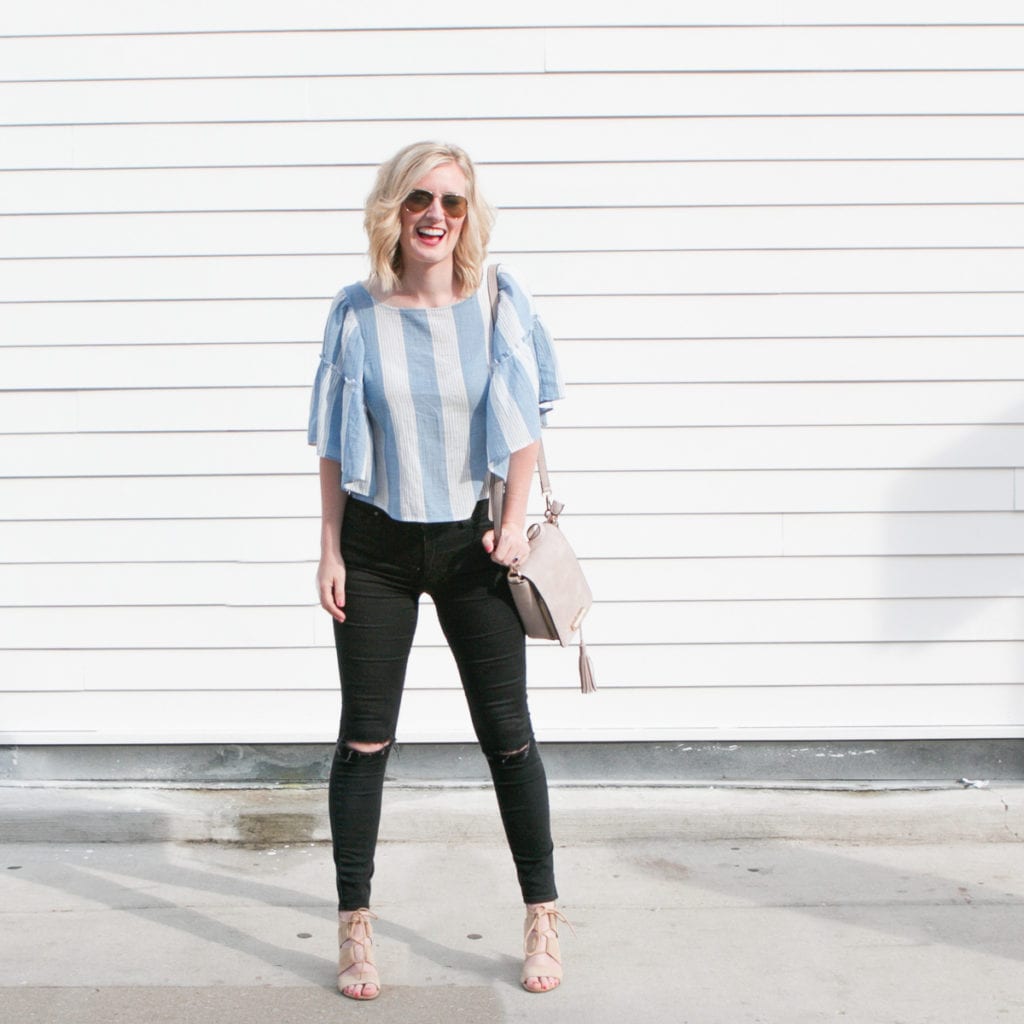 blue striped blouse from american eagle