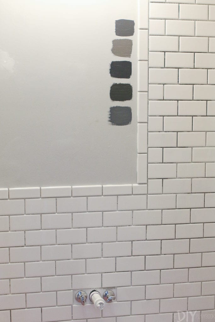 Paint samples on your wall before choosing a dark gray paint color
