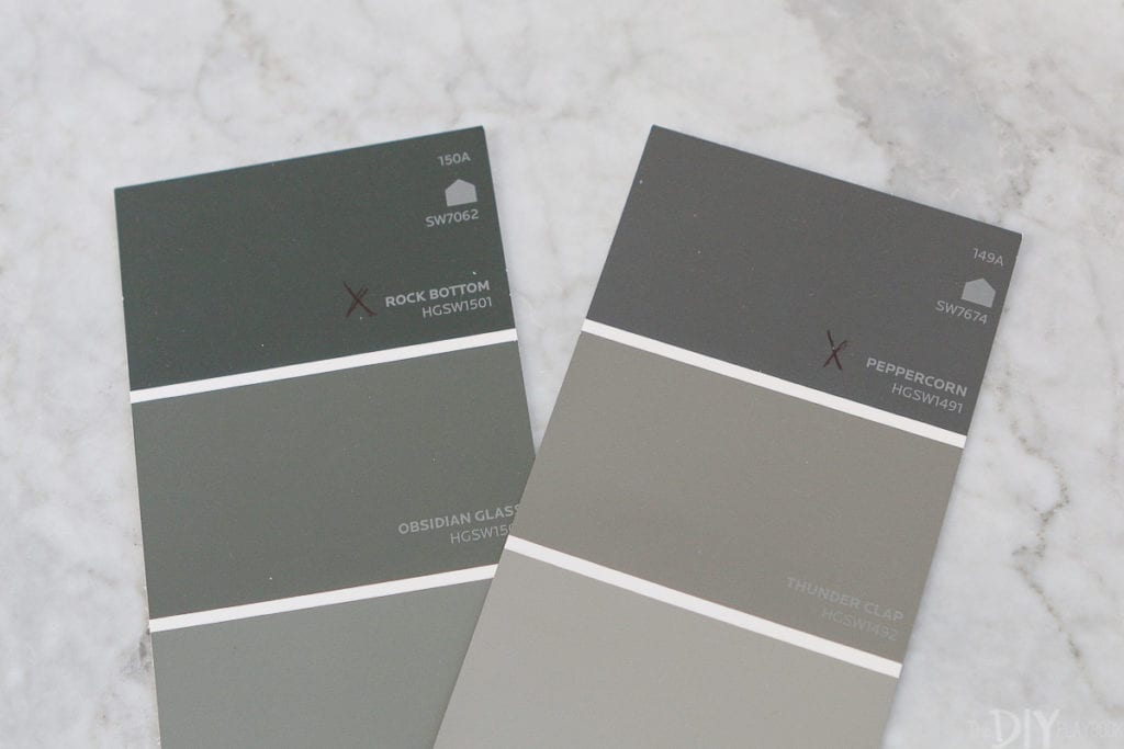 It was between the colors Rock Bottom and Peppercorn by Sherwin Williams