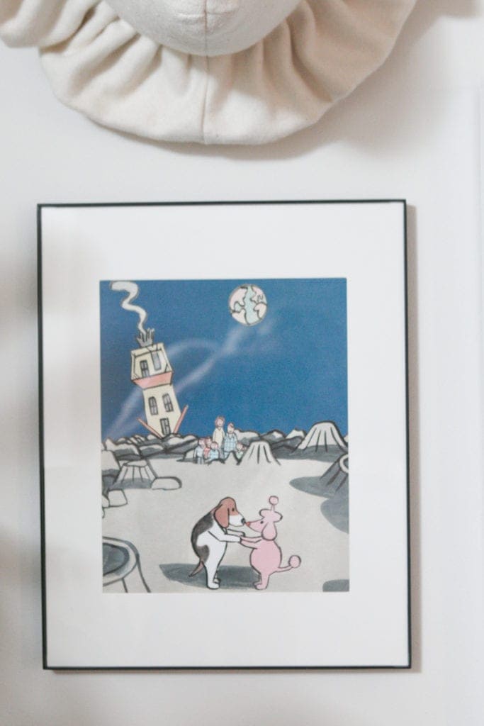 Rip a page out of a book and frame it in a playroom