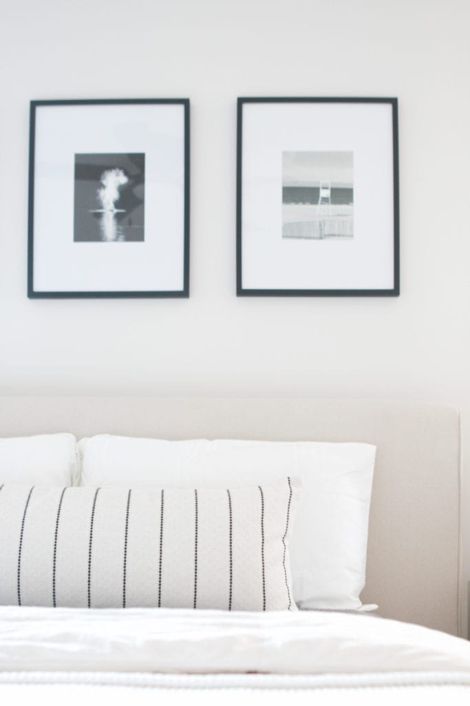 white striped pillow from tonic living