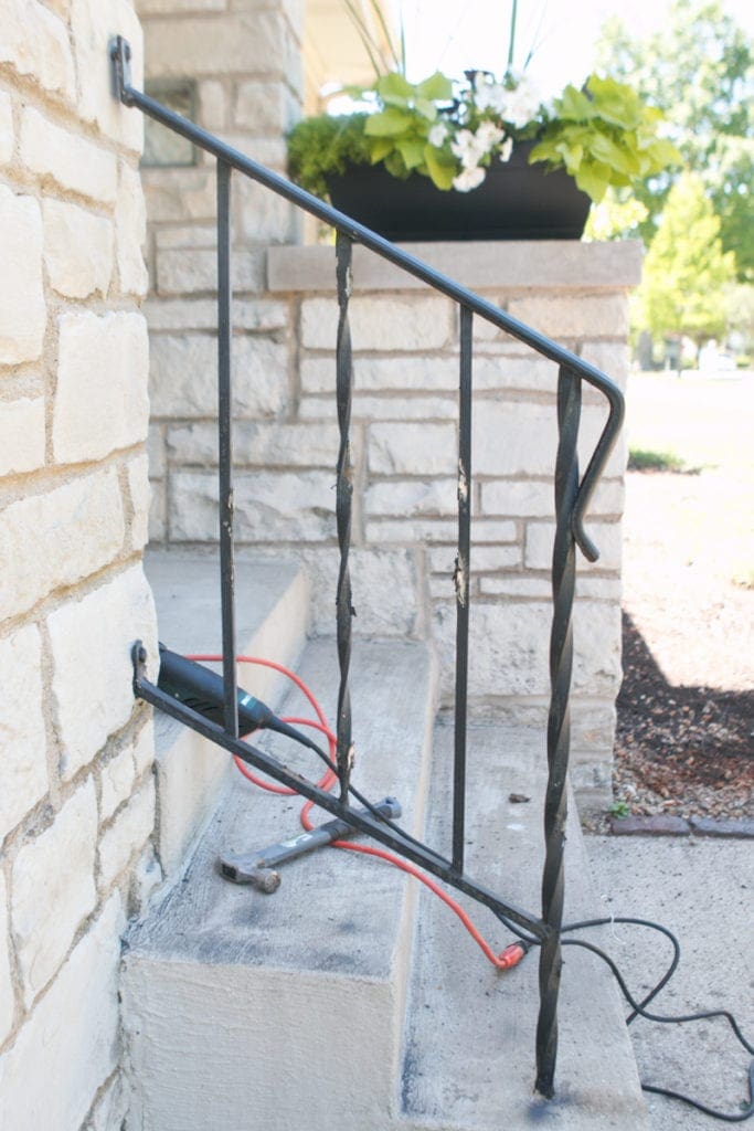 removing spirals on an old railing