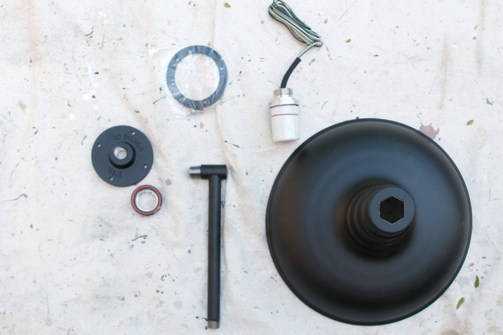 parts for installing a new light fixture