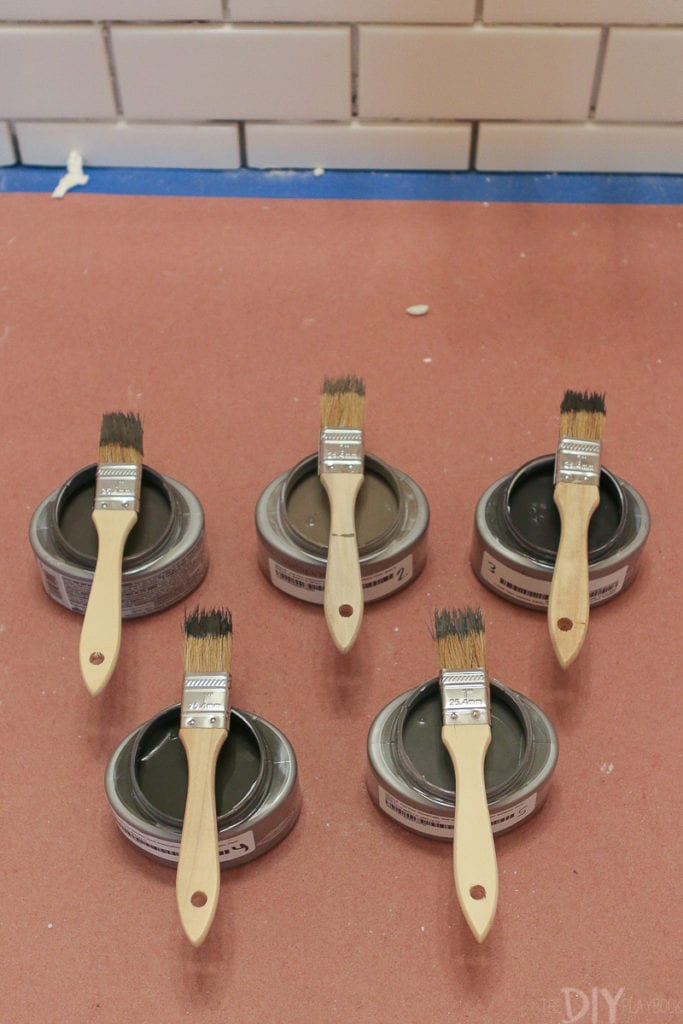 Label your small paint samples before painting