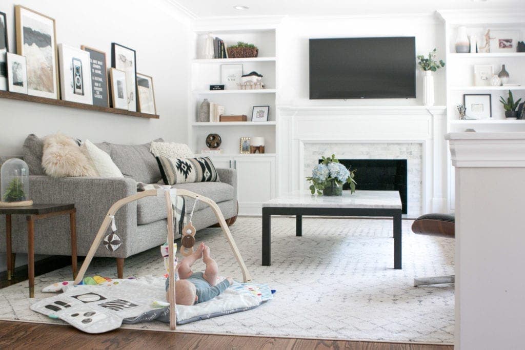 honest review of cream rug in the family room