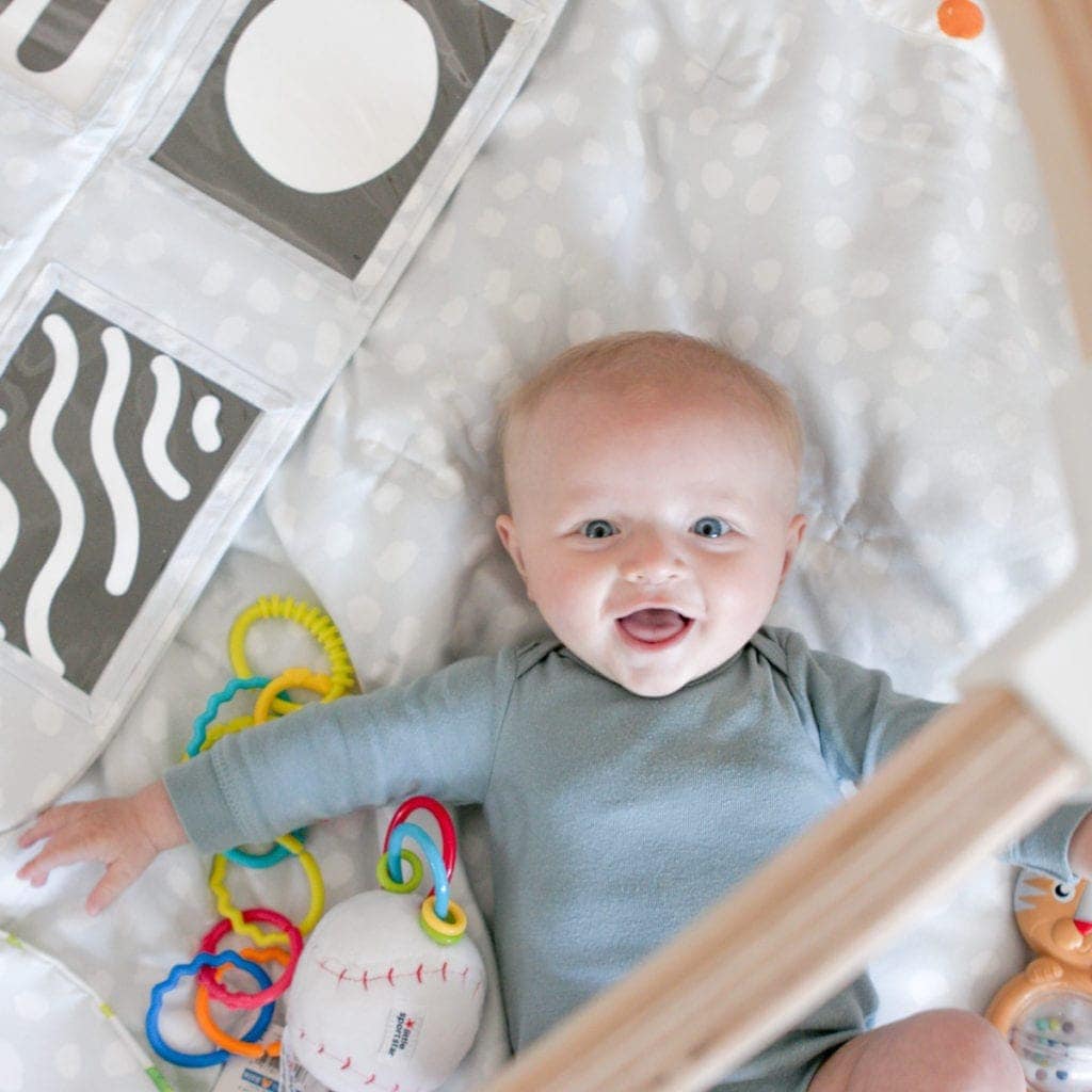 Baby photo playing with toys