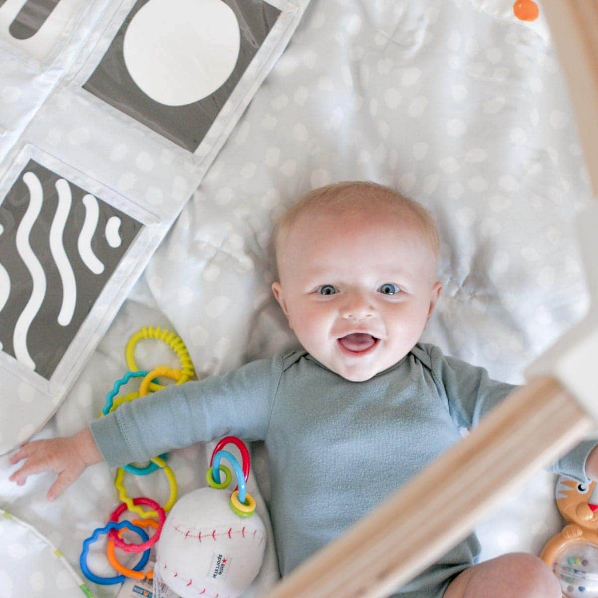 Baby photo playing with toys
