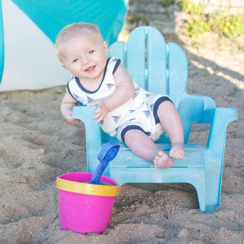 Ben on the beach with Monica & Andy