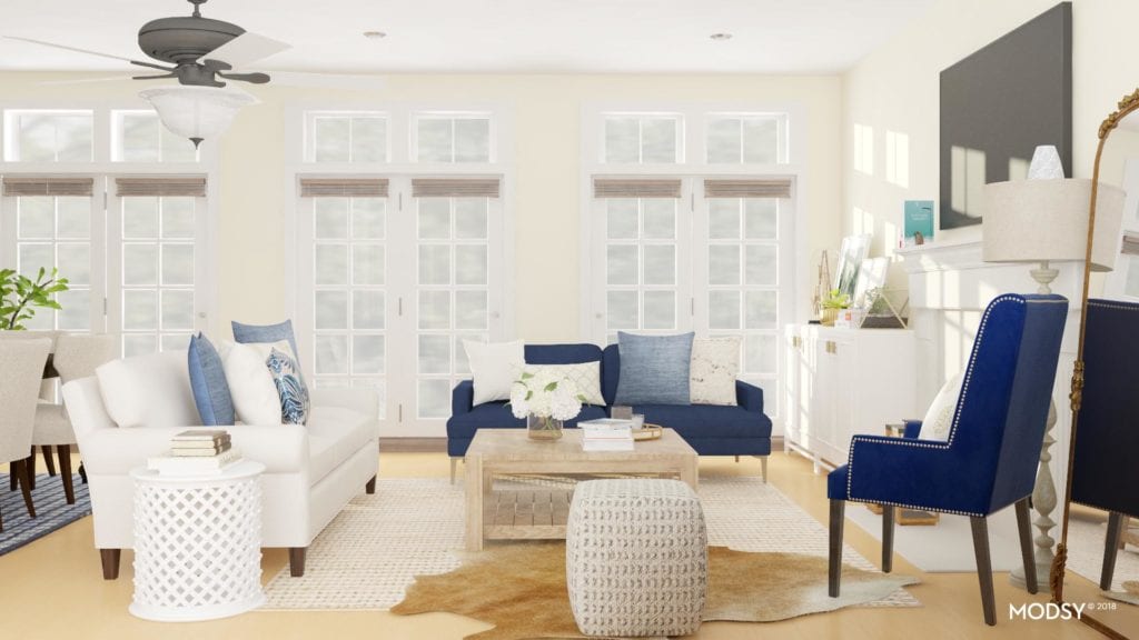 Using modsy for a living room layout