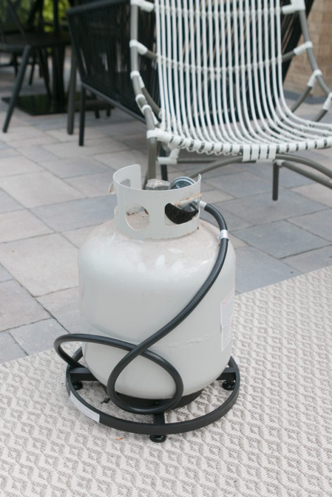hooking up a propane tank to hide it