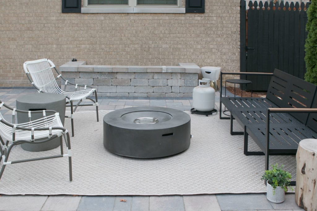 hiding a propane tank on a patio