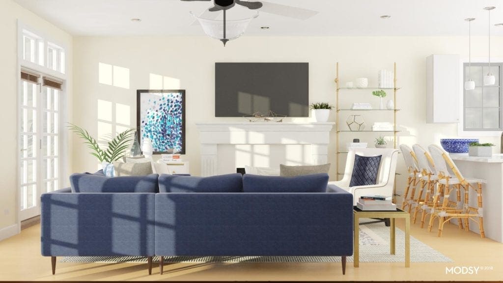 Using modsy for a living room layout