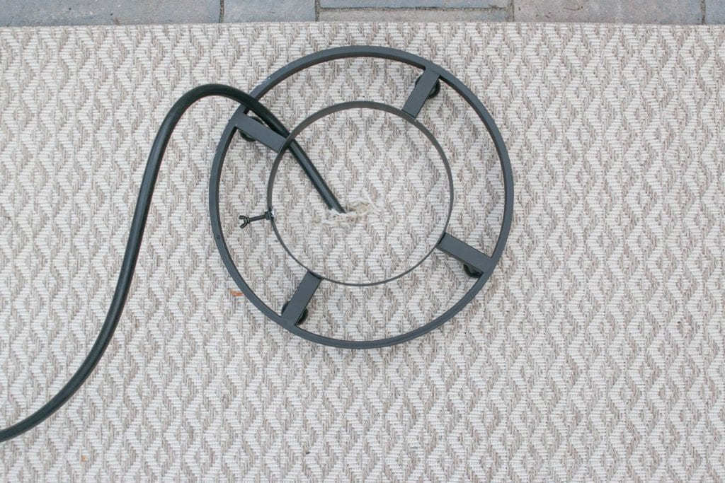 setting up a propane stand for a propane table