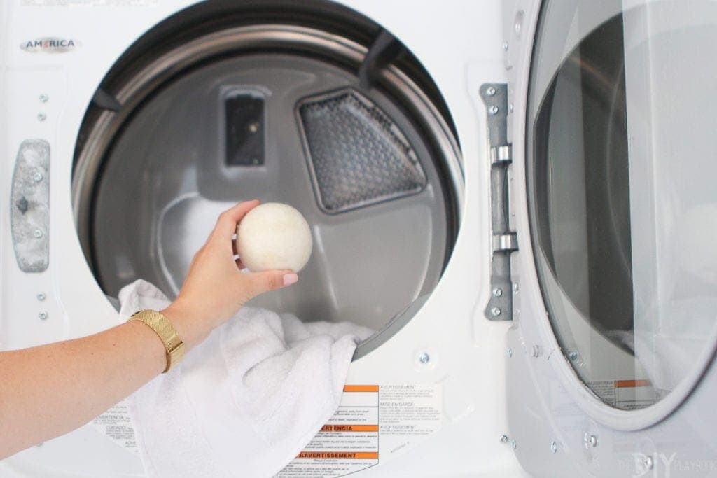 throw in a wool dryer ball with clean towels