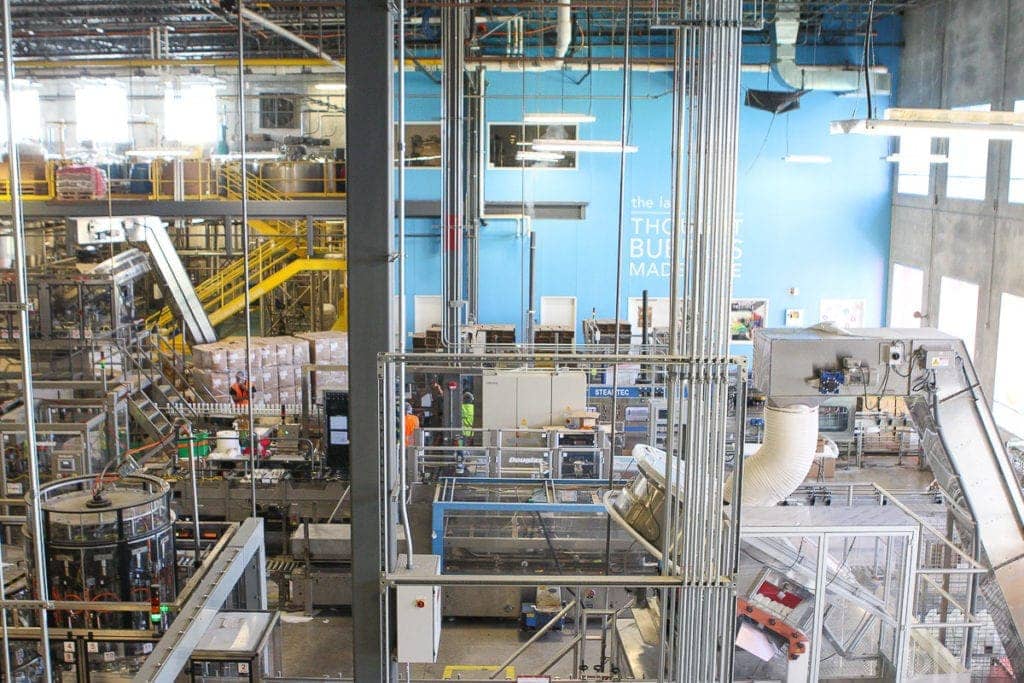 a factory with natural light streaming in
