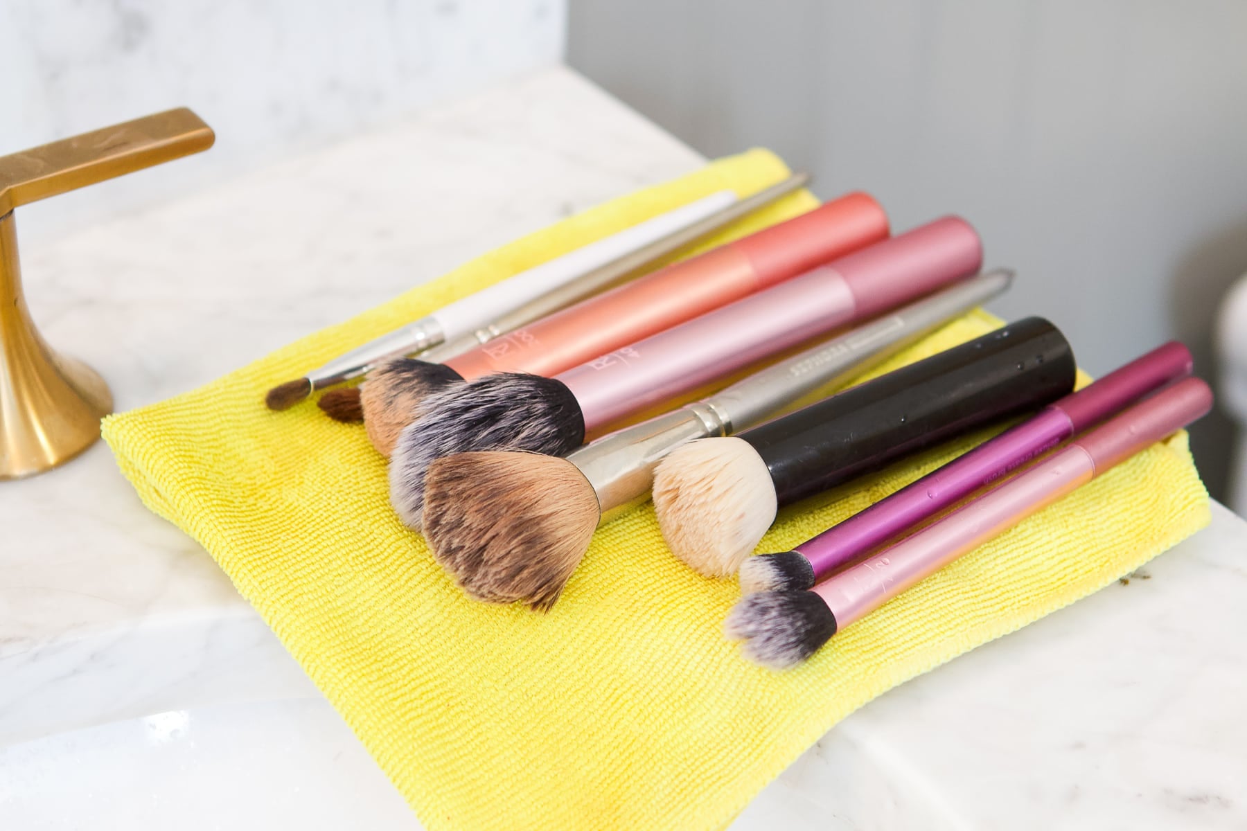 Clean your makeup brushes when doing your personal care products