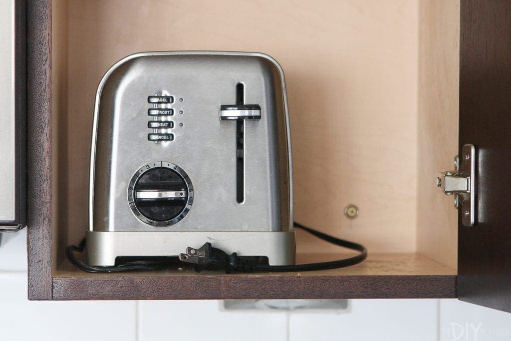 Store a toaster in a cabinet 