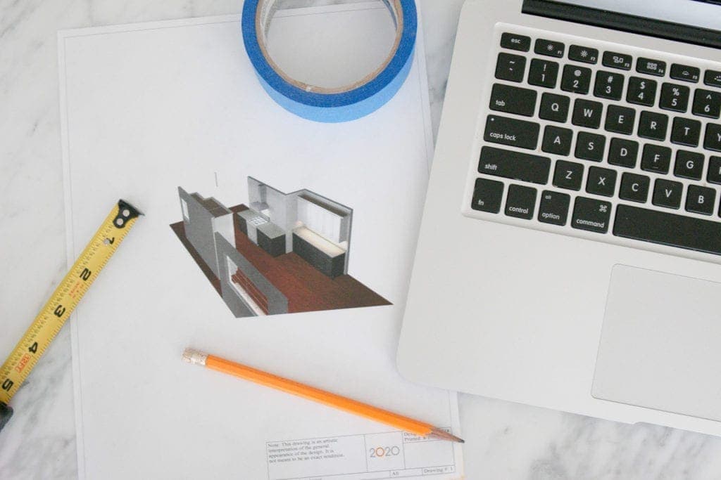 reading blueprints from a professional designer