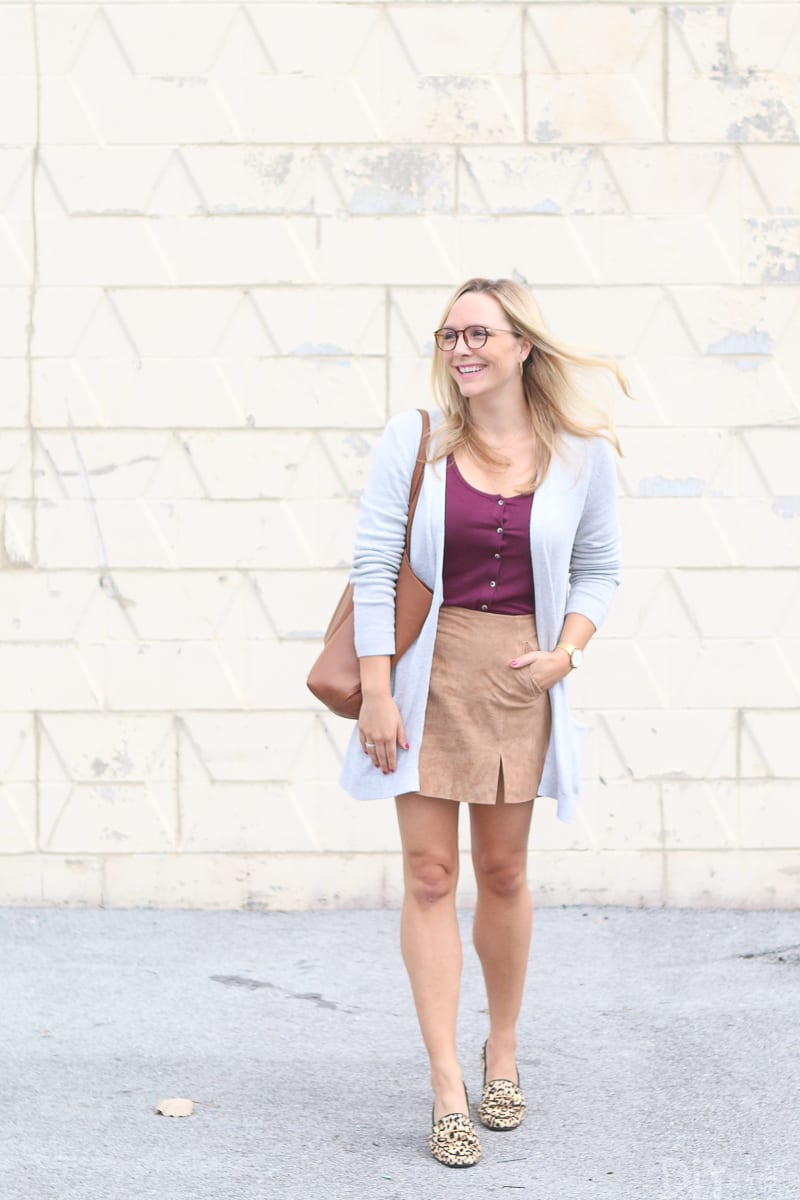 styling a suede skirt for fall