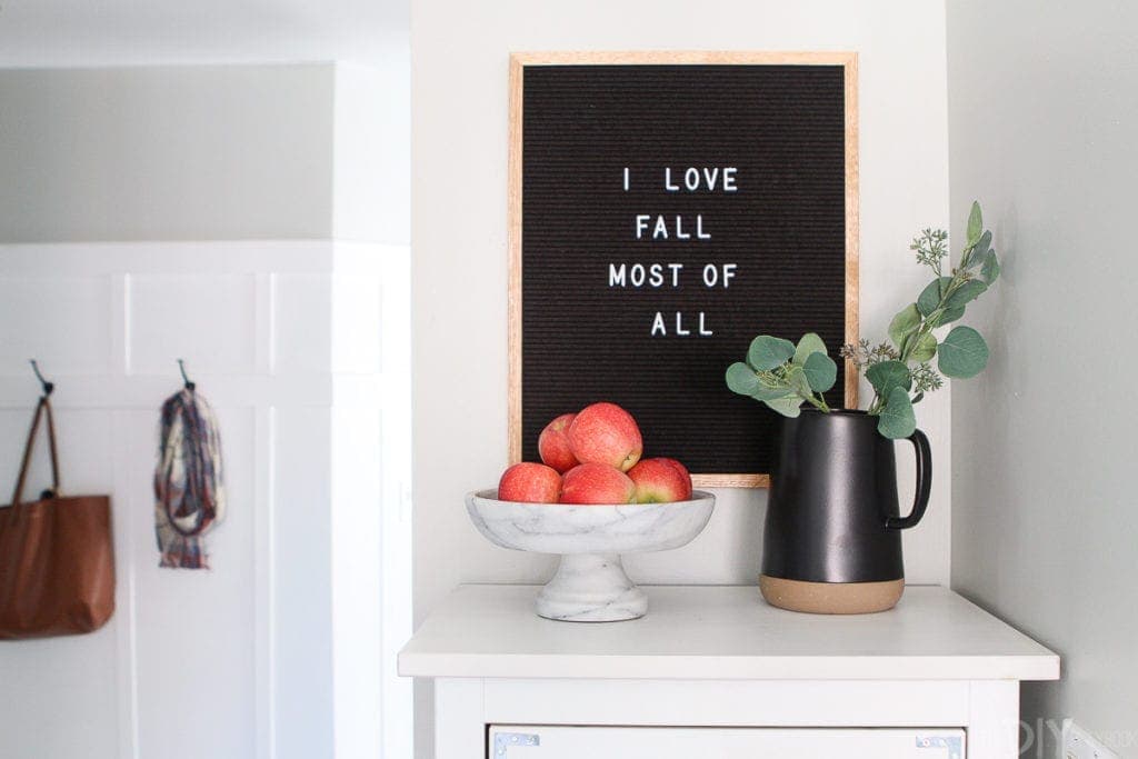 Letter board with fall quote
