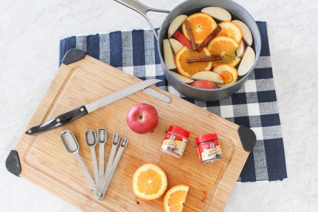 Ingredients to make a fall stovetop potpourri