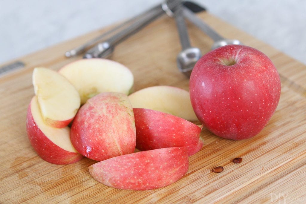 Cutting up apples for a fall stovetop potpourri