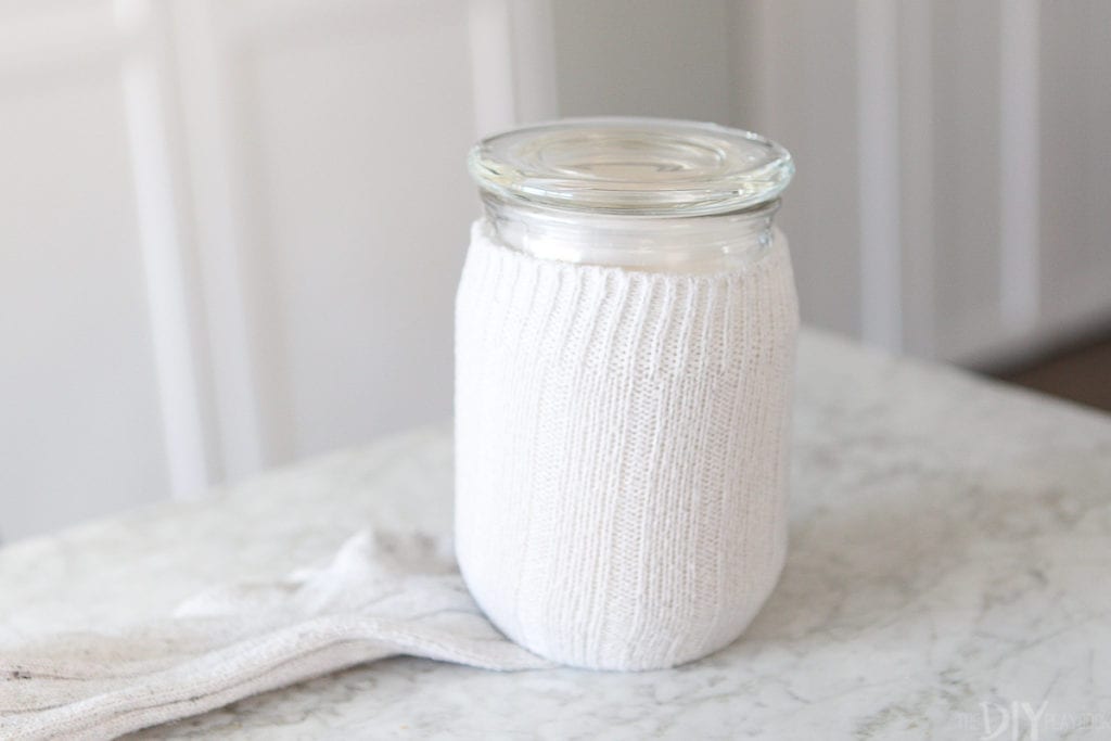 Make a fall candle holder out of a sock