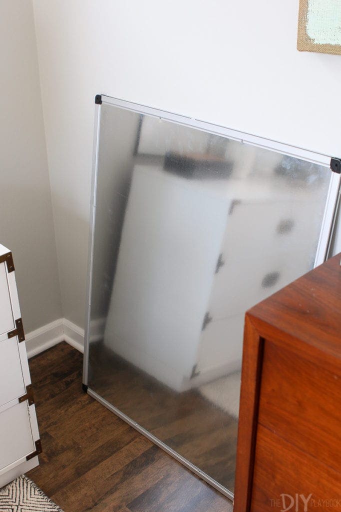 Putting a large white board in the corner of a room