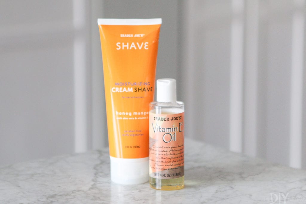 trader joe's cream shave and vitamin e oil