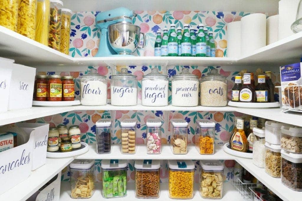 Adding wallpaper to the back of a pantry