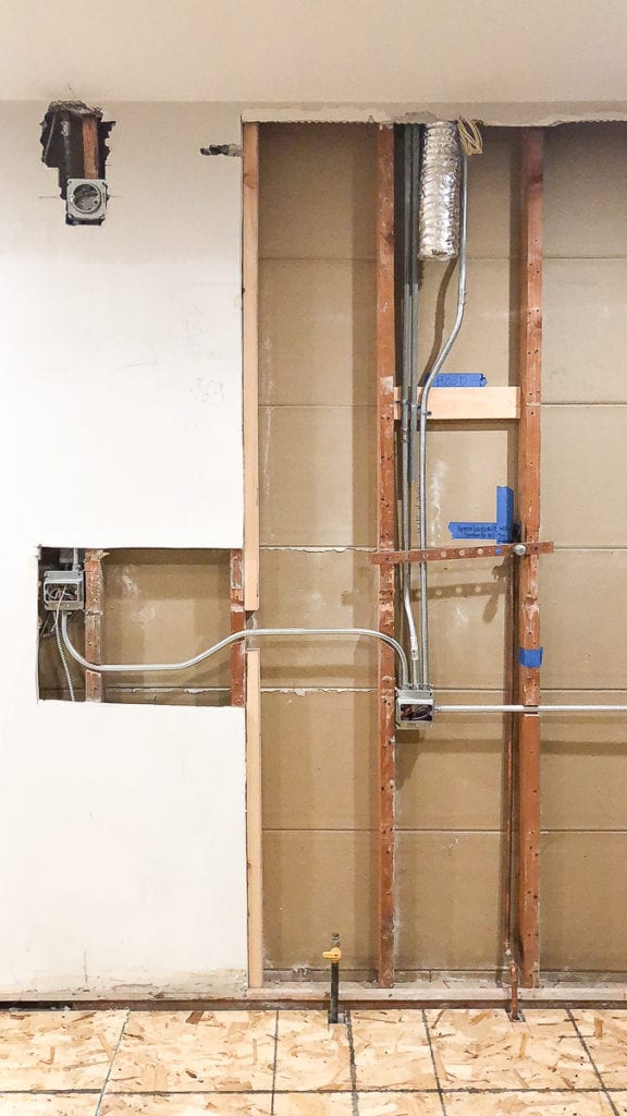 electrical and plumbing in the kitchen renovation