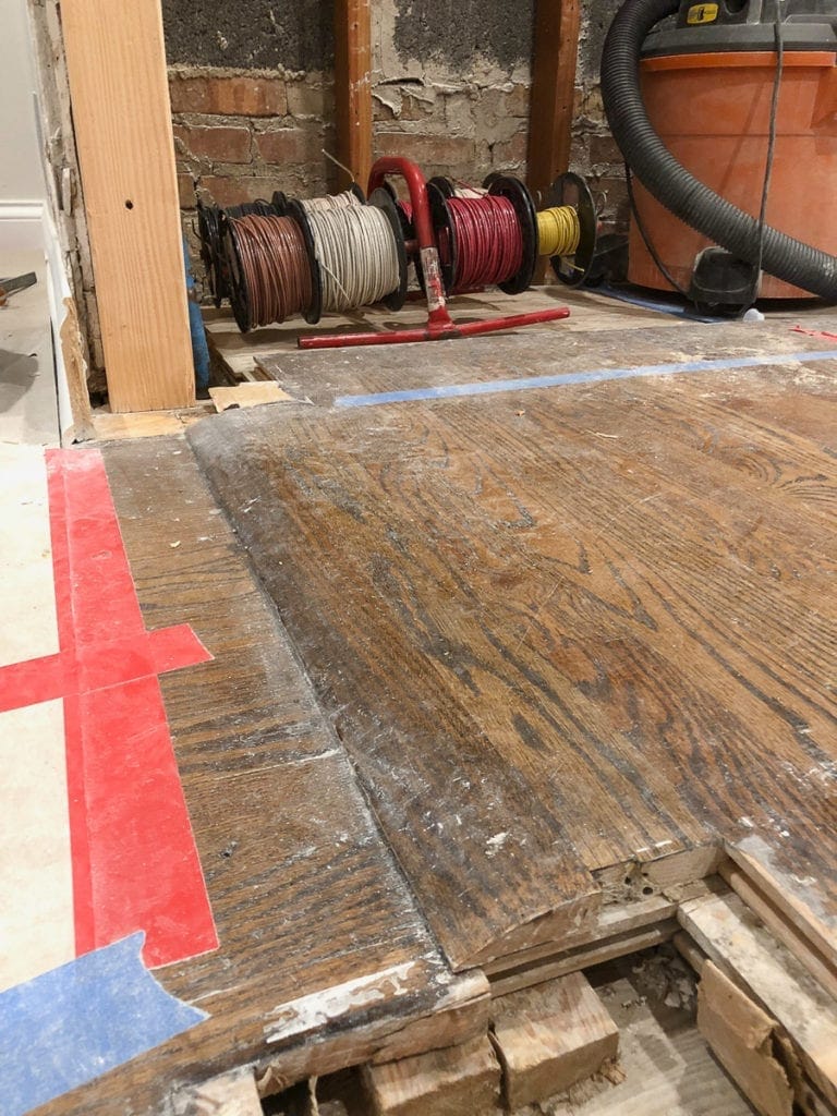 decisions about the wood floor in the kitchen