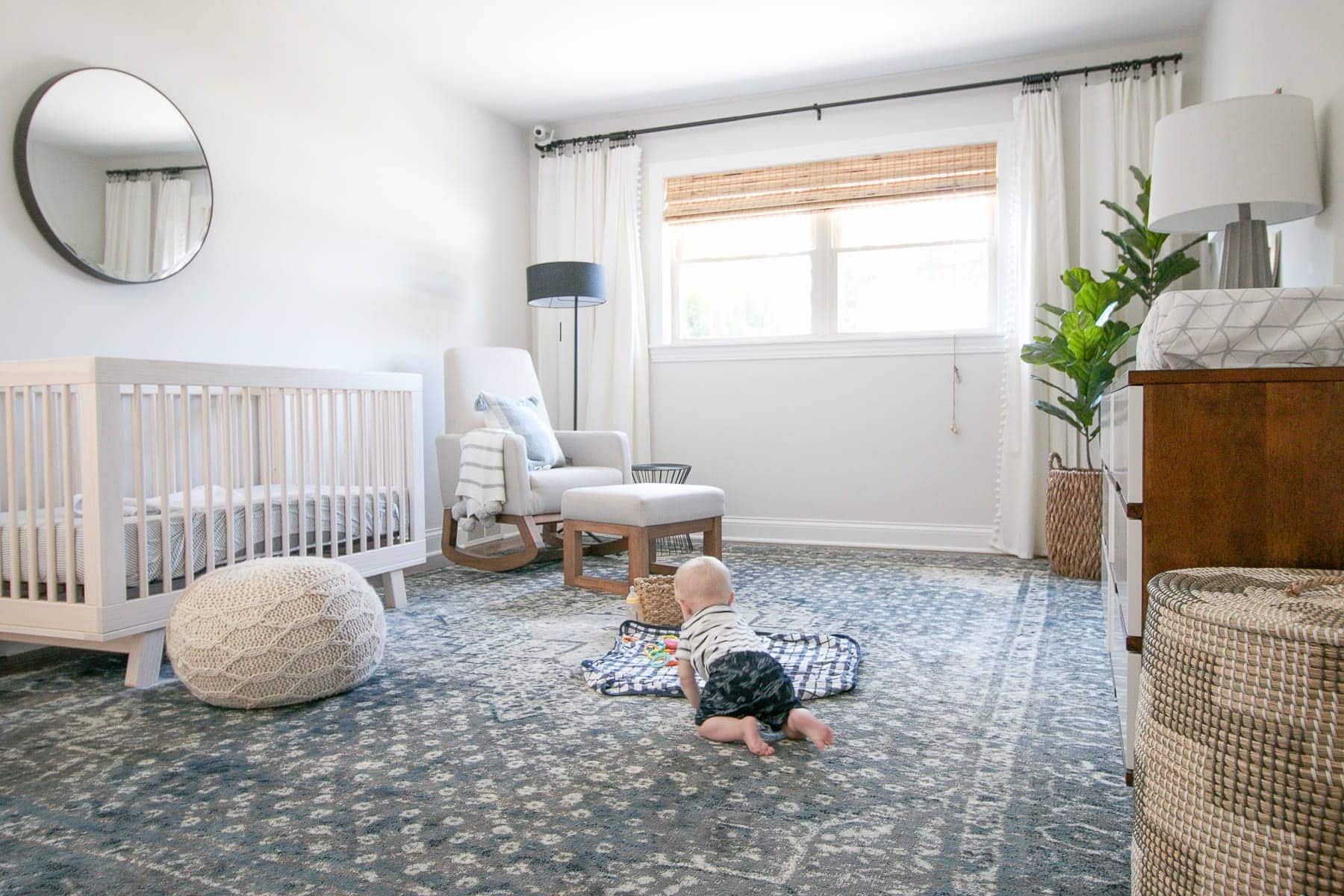 navy and forgiving nursery rug