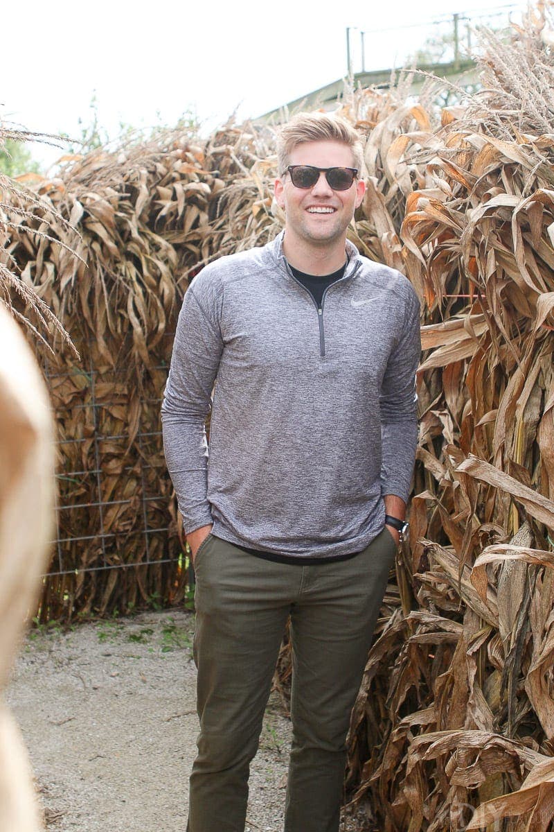 Finn in a corn maze