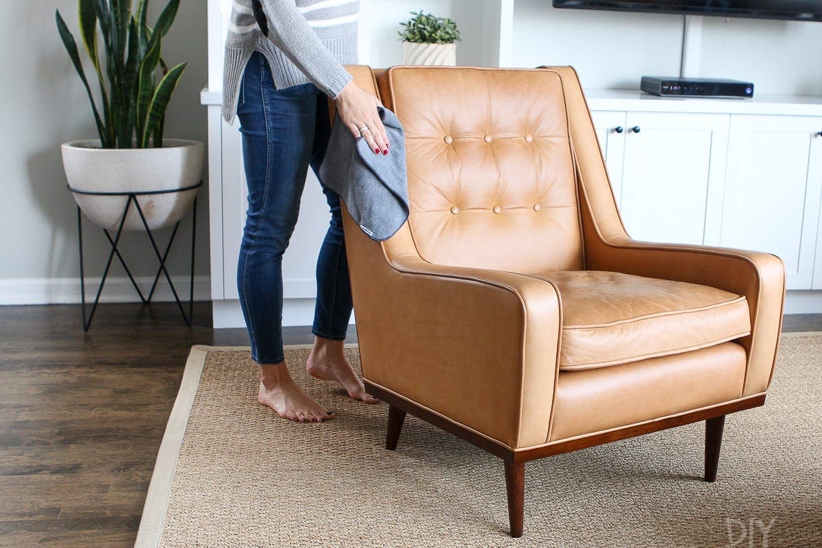 Wipe down leather furniture weekly