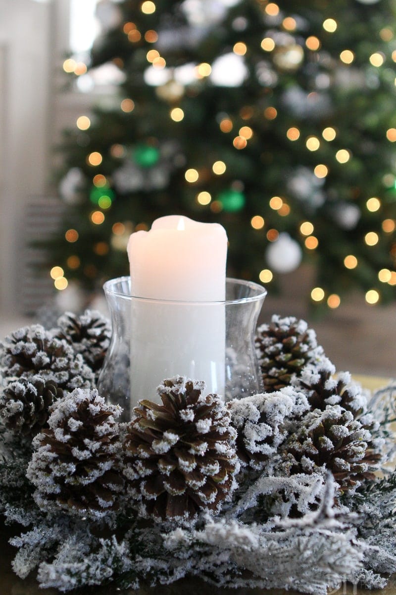 Christmas wreath and candle